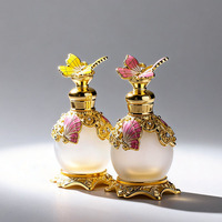 Flacon vide de luxe 15 ml en alliage métallique, style antique vintage, pour parfum, huile essentielle ou sérum de soin de la peau arabe