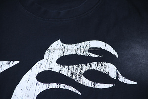 T-shirt pour homme en coton 100% style vintage, imprimé Hell, tricoté, même style - Product Image 2