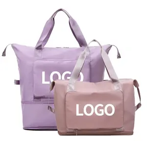 Custom Logo Outdoor Oxford Cloth Gym Fitness Travel Sports Handbag Foldable Duffel Bags for Women and Men