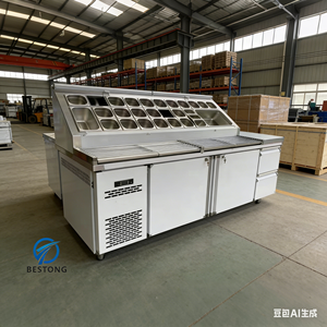 Équipement de réfrigération commerciale, réfrigérateur à double compresseur, 59 pouces, sous le comptoir, table de préparation pour salades, sandwichs, pizzas - Product Image 3