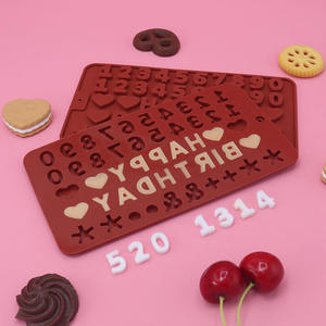 Molde de Silicona para <span class=keywords><strong>Chocolate</strong></span> con Letras en Inglés de Feliz Cumpleaños, Juego de Utensilios para Hornear Caseros Ecológicos - Product Image 1