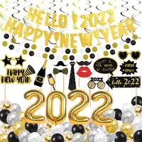 참신 2022 파티 용품 키트 배경 32 인치 2022 Fiol 풍선 새해 이브 파티 용품 새해 복 많이 받으세요 2020