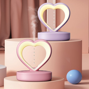 Diffuseur de parfum romantique rose en forme de cœur, à goutte d'eau anti-gravité, alimenté par USB, portable, en plastique, contrôlé par application, avec fonction de minuterie - Product Image 5