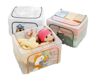 Meilleures ventes - Boîte de rangement pliable imperméable en tissu Oxford avec fenêtre transparente pour vêtements, literie et jouets - Product Image 1
