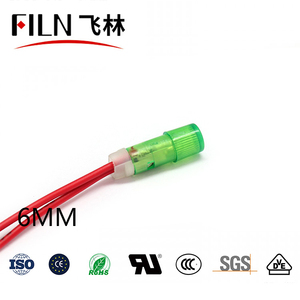 Filn 6mm 3V/6V/12V/24V nhựa chỉ số ánh sáng đèn đỏ IP67 đèn độc lập nghiên cứu và phát triển - Product Image 2