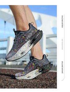 Chaussures de course décontractées unisexes à effet dégradé, légères, respirantes, en mesh, à lacets, confortables, avec semelle intermédiaire amortissante - Product Image 4