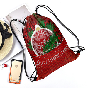 Hot-Selling Polyester Drawstring Sportpacks for Sports Events for Holiday Candy Storage Christmas Day Must-Have Promotional Item