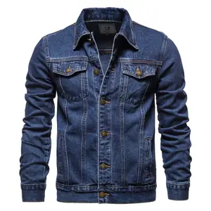 Primavera otoño Negro hombres jeans algodón Casual Slim Fit chaquetas moda para hombre logo Jean chaqueta de mezclilla para hombres 2024