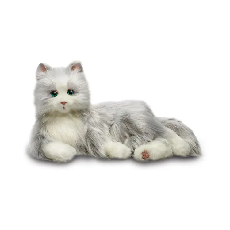 Silver Cat with White Mitts - Interactive Companion Pets - Realistic & Lifelike