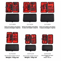 Ensemble de coupe-ongles Longhui noir-rouge, 24 pièces, ensemble complet d'outils pour les ongles, ensemble de manucure professionnel, kit de beauté complet pour les ongles des orteils