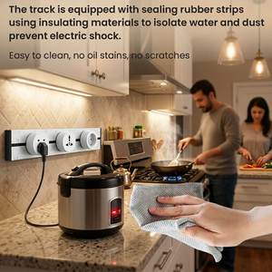 6 Tomas de Corriente Industriales Deslizantes para <span class=keywords><strong>Escritorio</strong></span>, Riel de Alimentación Inteligente para Pared con Interruptores WIFI, 16A, Reino Unido - Product Image 1