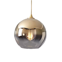 Lámpara Colgante LED Nórdica Moderna y Sencilla con Bola de Cristal Dorada, Altura Ajustable, Luz Blanca Cálida, Ideal para Dormitorios y Restaurantes, Personalizable