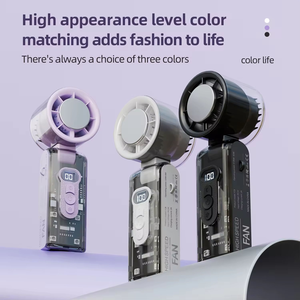 Hoge snelheid turboventilator met LED-verlichting, oplaadbare draagbare handventilator, LED-display, opvouwbare persoonlijke koelventilator - Product Image 3