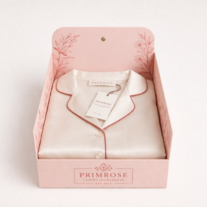 Caja de Empaque Rosa Encantadora para Lencería y Pijamas con Diseño de Logotipo Personalizable - Product Image 1