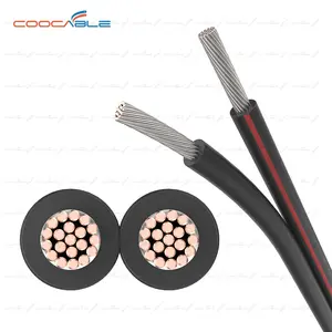 Cable Solar Pv de doble núcleo, 2,5mm2 4 mm2 6 mm2 10MM2 10Awg 12 Awg 14Awg Xlpe Pv1-F DC