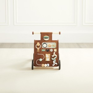 बहु कार्यात्मक लक्जरी अखरोट रंग पुश और पुल वॉकर में सिलिकॉन खिलौना लकड़ी की गतिविधि वॉकर शामिल है। - Product Image 2