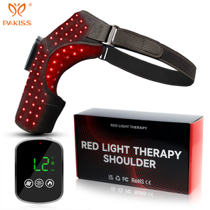 Masseur d'épaule PAKISS à lumière rouge, thérapie par vibration et chaleur, enveloppement à 3 niveaux de vibration, mode lumière rouge pour soulager les muscles des épaules - Product Image 6