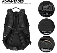 Sac à dos tactique voyage randonnée sac à dos noir sac à dos pour ordinateur portable pour le travail sac d'assaut pour hommes sac à dos