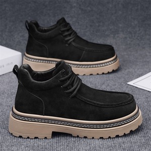 Botas de montaña estilo británico para hombre, con suela gruesa, para otoño, para exteriores, que aumentan la altura. - Product Image 5