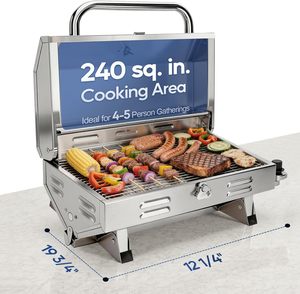 Barbecues à gaz sans fumée en acier inoxydable à chauffage rapide avec commande par bouton pour cuisines extérieures à haute efficacité - Product Image 3
