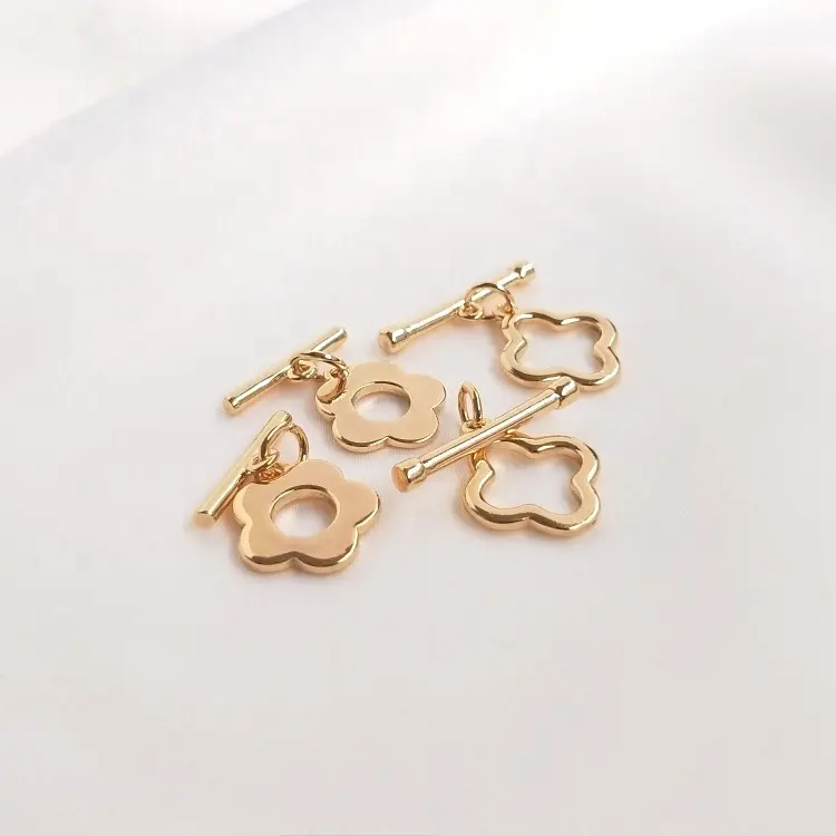 gold filled jewelry magnetic toggle silver for bead bracelet link diy findings clasp accessory flower buckle chain lobster clasp