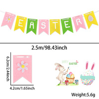 Filz-Osterhasen-Ei-Banner-Girlande, Siebdruck, Vlies-Fensterdekoration, Küken-Lilie für Osterparty-Hintergrund