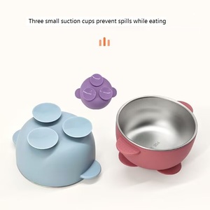 Bol à salade portable en silicone avec poignée, cœur en acier inoxydable, sans BPA, design incassable pour enfants, usage domestique, étudiants, bols à riz - Product Image 3