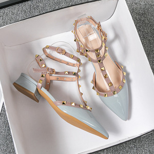 Sandali da Donna Yue con Punta a Spillo, <span class=keywords><strong>Tacco</strong></span> Quadrato, Borchie Sexy per Feste e Occasioni Speciali - Product Image 1