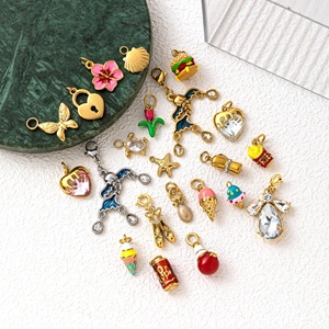 Délice d'été doré |   Charmes en acier inoxydable plaqué or 18K PVD pour la fabrication de bijoux DIY |   Pendentifs sur le thème de la plage et des friandises - Product Image 2