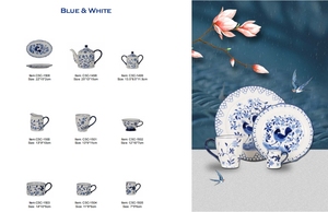 Théières en porcelaine de luxe 1L peintes à la main Design nordique et chinois après-midi service à café et thé pour restaurant hôtel - Product Image 6