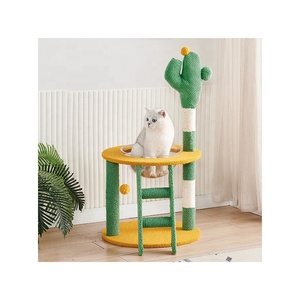 Prezzo basso all'ingrosso personalizzato per gatti di grandi dimensioni al coperto gatto scratcher foresta stile cactus sisal gatto scratching albero - Product Image 1