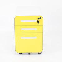 Meuble de classement mobile moderne en acier à 3 tiroirs avec serrure à clé, mobilier de bureau commercial durable pour salle de sport, bureau à domicile et salon
