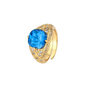 Premium Wholesale Jewelry Eco-friendly Copper 10*10mm Multicolor Cubic Zirconia Gold Plated <b>Ring</b> Bulk for Women - Product Image 1