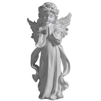 Hars Wit Vintage Bloem Fee Beeldjes 12 "Angel Meisje Standbeeld 6" Bidden Wings Angel Led Kaars Houder Collectie beeldje