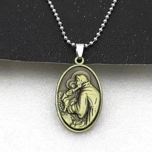 Dijes KOMI, Dijes de Metal Vintage con Forma Ovalada, Dijes de la Virgen María para Joyería, Collar, Llavero, Accesorios, Piezas, Regalos - Product Image 6