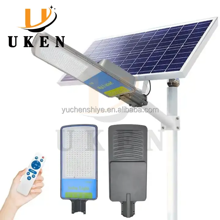 Poste de lámpara de seguridad híbrido de viento de Shenzhen para cubierta de jardín 1000W 2000 vatios batería de litio luces de calle solares al aire libre