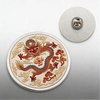 Badge personnalisable brodé dragon et phénix chinois, imprimé UV, nouveau style oriental
