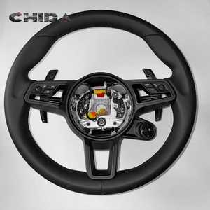 Volant en cuir de haute qualité avec bouton <span class=keywords><strong>SC</strong></span> pour <span class=keywords><strong>Porsche</strong></span>, compatible avec Panamera Cayenne Cayman Boxster 718 <span class=keywords><strong>911</strong></span> 992 - Product Image 1