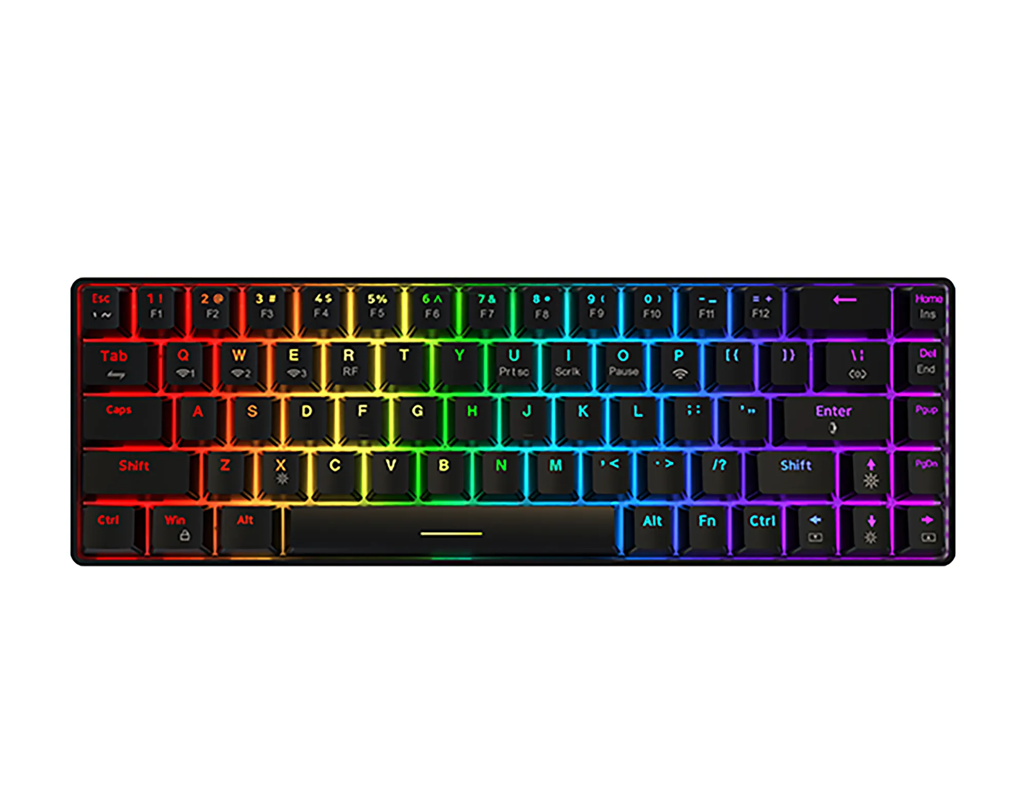 AJAZZ K685T 68-Key Wireless / Wired Mechanical Gaming Keyboard Hot-swappable switch compatible with 3pin switch RGB lighting