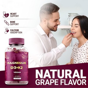 Kalme Magnesiumgummies 500Mg Met Vitamine <span class=keywords><strong>D3</strong></span> <span class=keywords><strong>10000</strong></span> <span class=keywords><strong>Iu</strong></span> En Vitamine K2 100Mg-Magnesiumcitraatsupplement Voor Volwassenen - Product Image 5