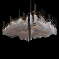 Lustre moderne de conception contemporaine avec éclairage LED long pour hall d'hôtel, personnalisation moderne