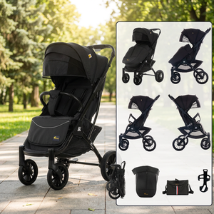 <span class=keywords><strong>Poussette</strong></span> de voyage portable pour bébé, pliage à une main, roues tout-terrain en PU, 0-3 ans, charge 20 kg, cadre en alliage léger, pliable - Product Image 1