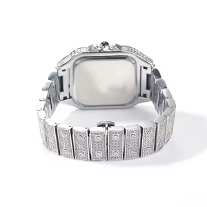 Reloj Cuadrado de Moda en Oferta, Color Rosa y Azul, Estilo Hip Hop, Reloj de Cuarzo con Diamantes para Hombre, Reloj Cuadrado Iced Out para Rapper - Product Image 6