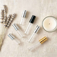 Flacon pulvérisateur en verre brun 2ml 3ml 5ml 8ml 10ml avec bouchon doré, flacon de parfum en verre transparent avec capuchon en plastique