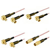 Câble coaxial RF personnalisé MCX mâle vers MCX femelle, cordon de raccordement à angle droit de 90 degrés en option, RG316 RG178 1.13mm Coax Pigtail
