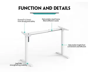 Scrivania Regolabile ev ofis beyaz elektrik yüksekliği ayarlanabilir Sit Stand Up çerçeve bilgisayar kaldırma ayaklı masa oyun masa