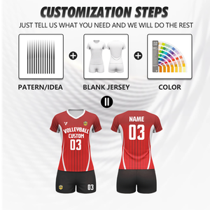 Custom gemaakte volleybaltenues voor heren, sublimatie bedrukt polyester, sneldrogend, ademend, set met shirt en broek Wv45 - Product Image 2