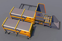 Station de compactage de déchets horizontale compacte avec 2 conteneurs pour camion à benne relevable