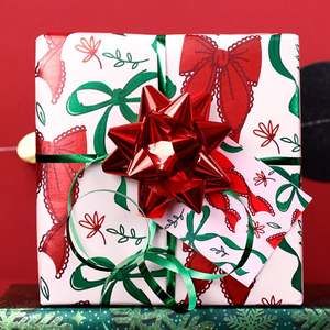 Factory Jumbo Christmas Gift <b>Wrapping</b> <b>Paper</b> <b>Roll</b> Coated Silicone Virgin <b>Paper</b> Metallic Art 76x365cm Custom Packaging - Product Image 5