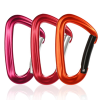 Mousqueton en aluminium 7075 ultra-léger 12kN, haute résistance, forme en D, crochet de sécurité pour hamac, camping, accessoires de sac à dos